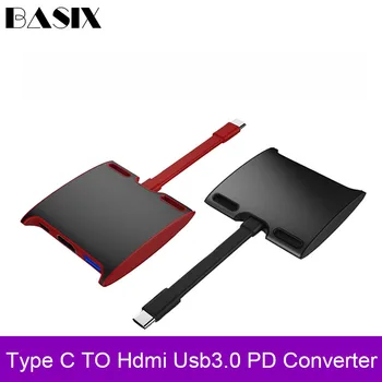 

BASIX Type C Hub hdmi Adapter USB C Hub To HDMI USB3.0 Type-C Splitter Adapter Converter for MacBook Type C USB 3.0 HUB