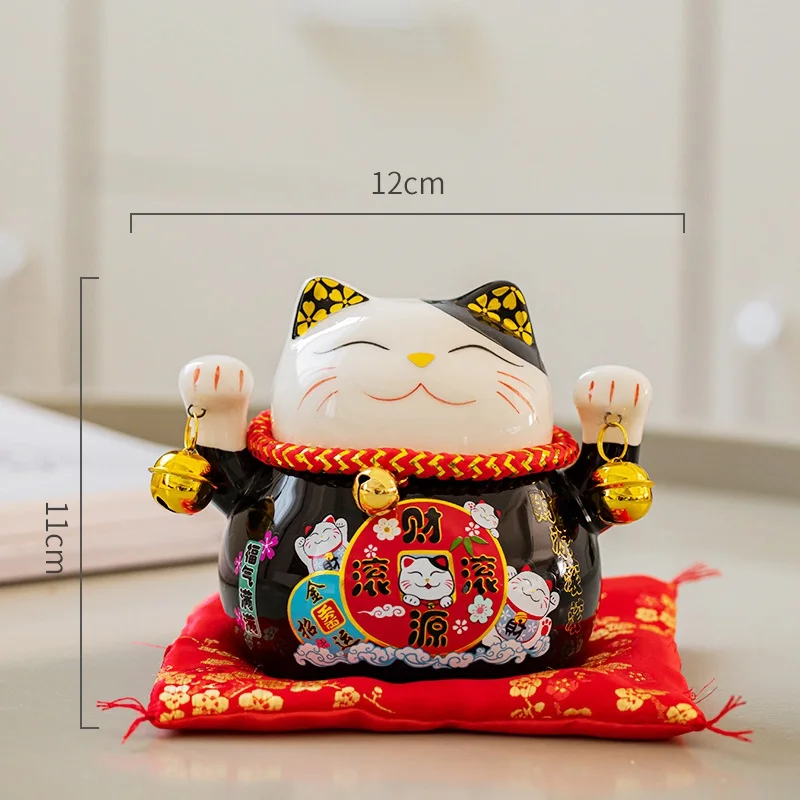 4.5 inch Ceramic Maneki Neko Lucky Cat Money Box Fortune Colored Cat Piggy Bank Home Decoration Gift Feng Shui Ornament cat toy ornaments cat figurine decoration cat figurines lucky cat statue
