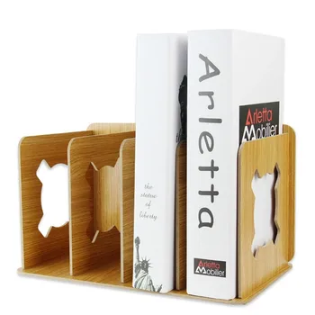 

Wooden Bookend Magazine Books Shelf Organizer Folder Desktop Student Information Rack Storage Holder Office Table Accessories