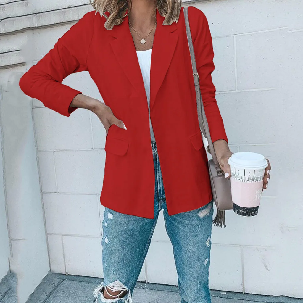 

Fashion Women Red Blazers Jacket 2019 Spring-Autumn Chic Ladies Suits Coats Female Feminine Blazer Jackets tops suits Jacket