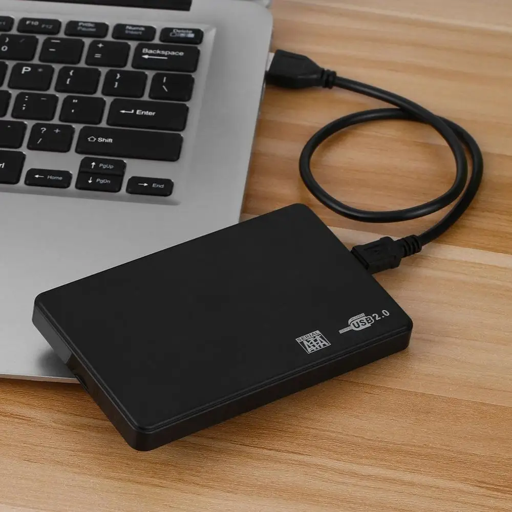 2,5 дюймов USB жесткий диск Корпус чехол Sata к USB 2,0 жесткий диск SATA внешний корпус HDD жесткий диск коробка с USB кабелем