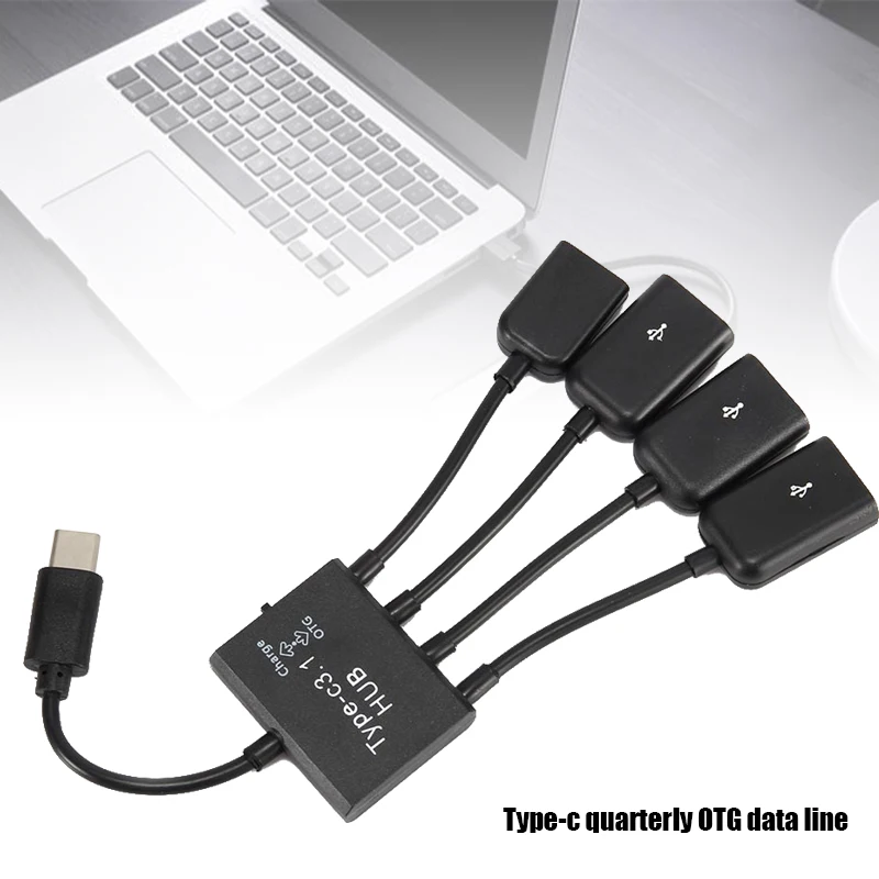 4 в 1 несколько Тип C к USB 2,0 адаптер OTG кабель конвертер данных адаптер для мыши клавиатуры JLRJ88