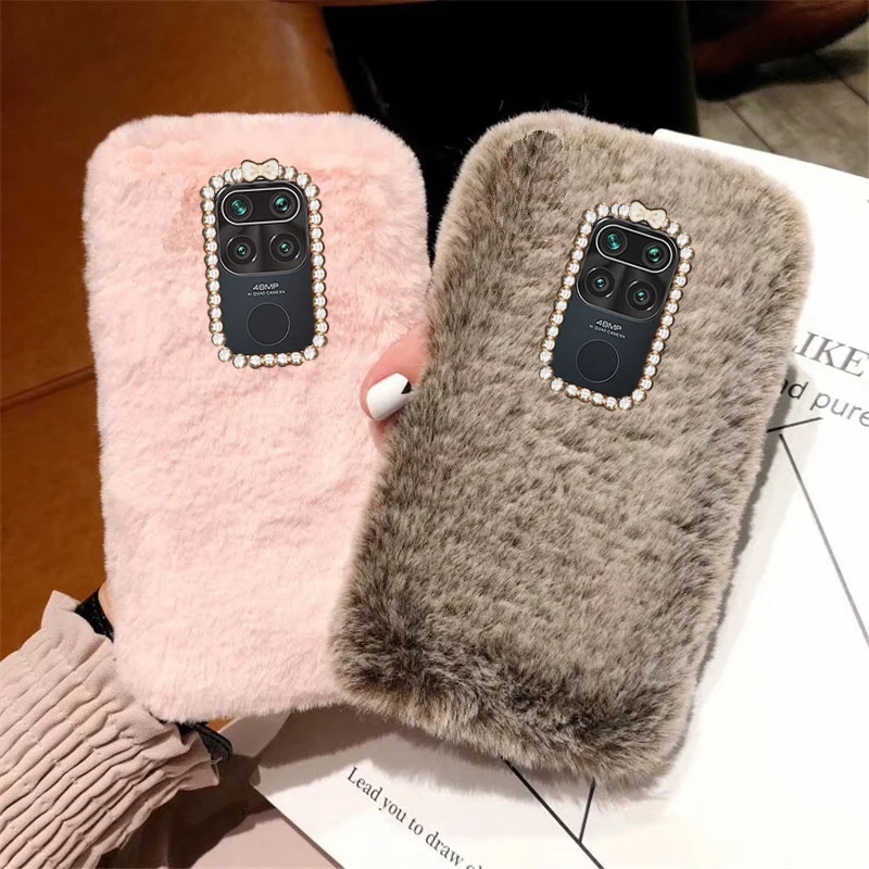 

XiaoMi Redmi Note 9 Case fashion winter Keep warm Rabbit fur Phone Case For Redmi Note 9 10X 4G Anti-fall protection Case Cover