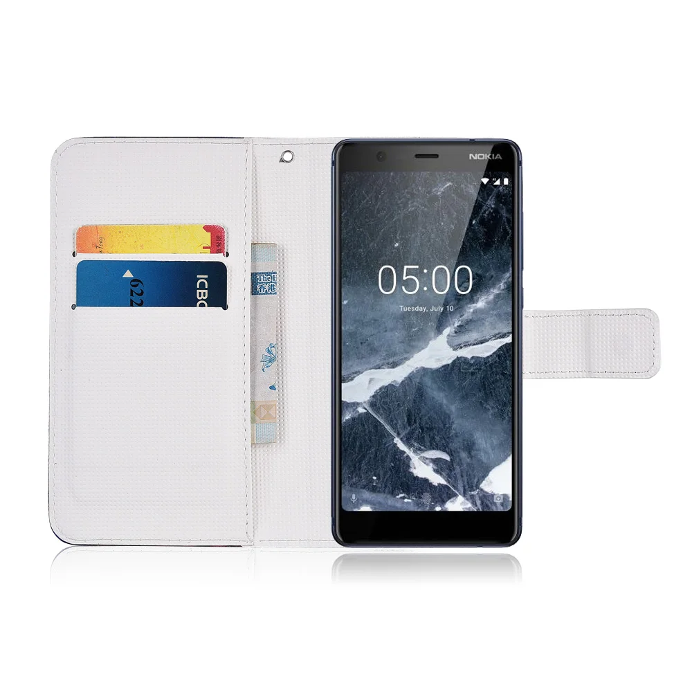 Мультяшный кошелек ТПУ чехол для Nokia 1 2 3 5 6 7 Plus X5 X6 из искусственной кожи с милым