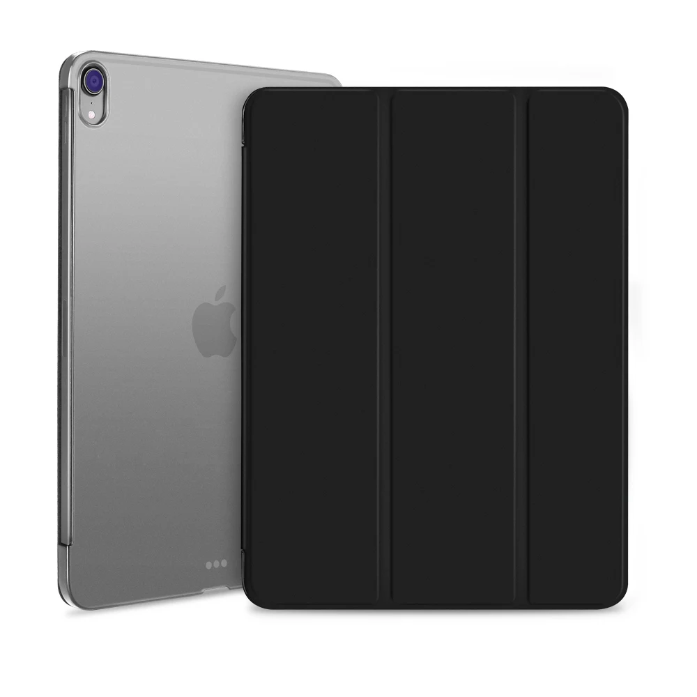 Чехол для iPad Pro 12, Магнитный смарт-чехол из искусственной кожи с тройной подставкой+ Жесткая задняя крышка из поликарбоната для iPad Pro 12,9 дюйма чехол - Цвет: Black