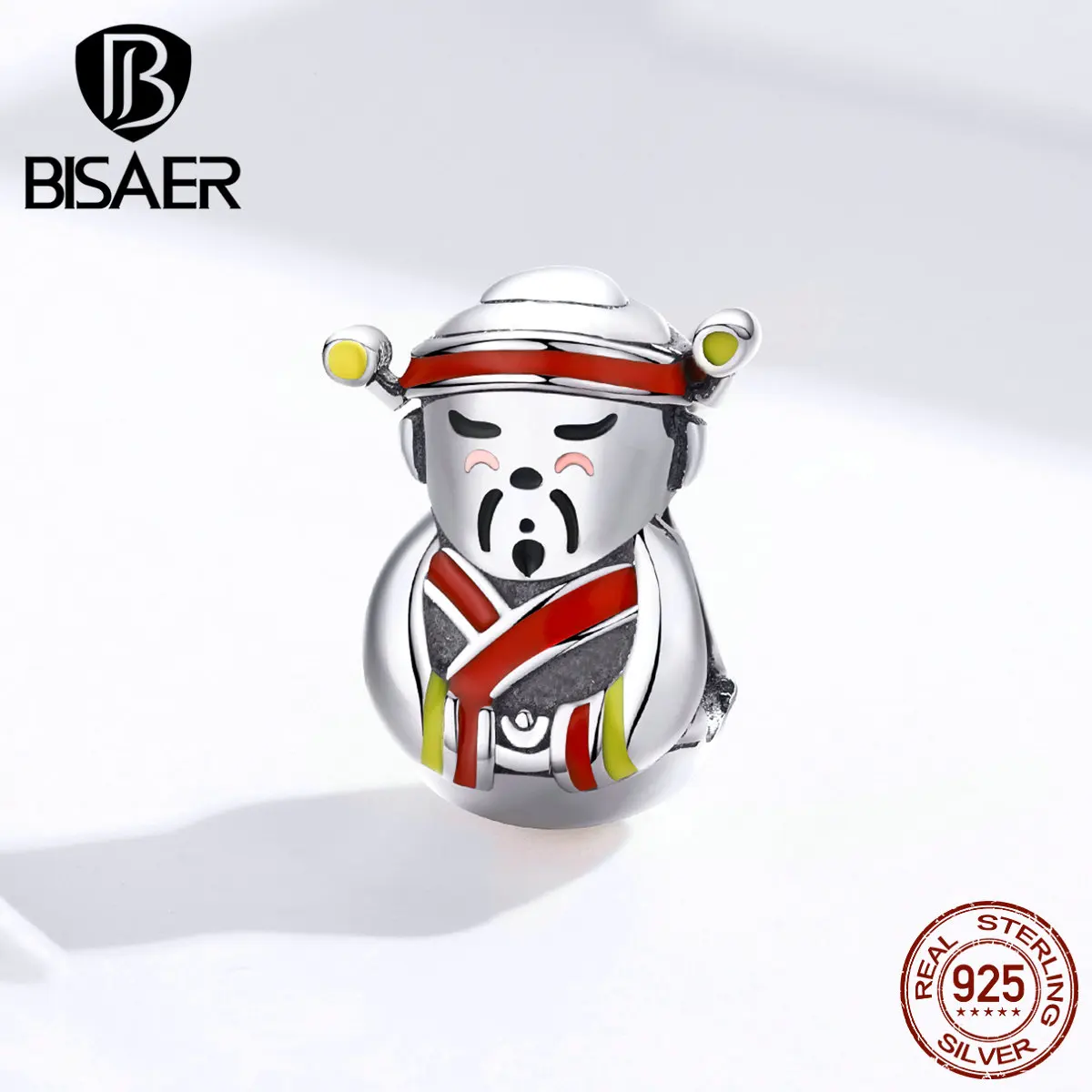 God of Wealth BISAER, 925 пробы, серебро, Новое поступление, маленький бог богатства, подходит для DIY браслетов, серебро 925, ювелирное изделие eccΩ