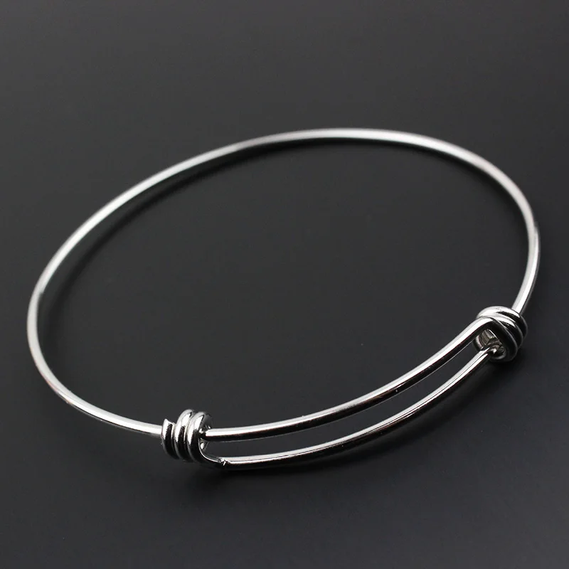 

2pcs/lot 65*2mm 6 Kinds of Color Plated Expandable Wire Bangle Bracelets for Women Adjustable Simple Wiring DIY Jewelry Findings