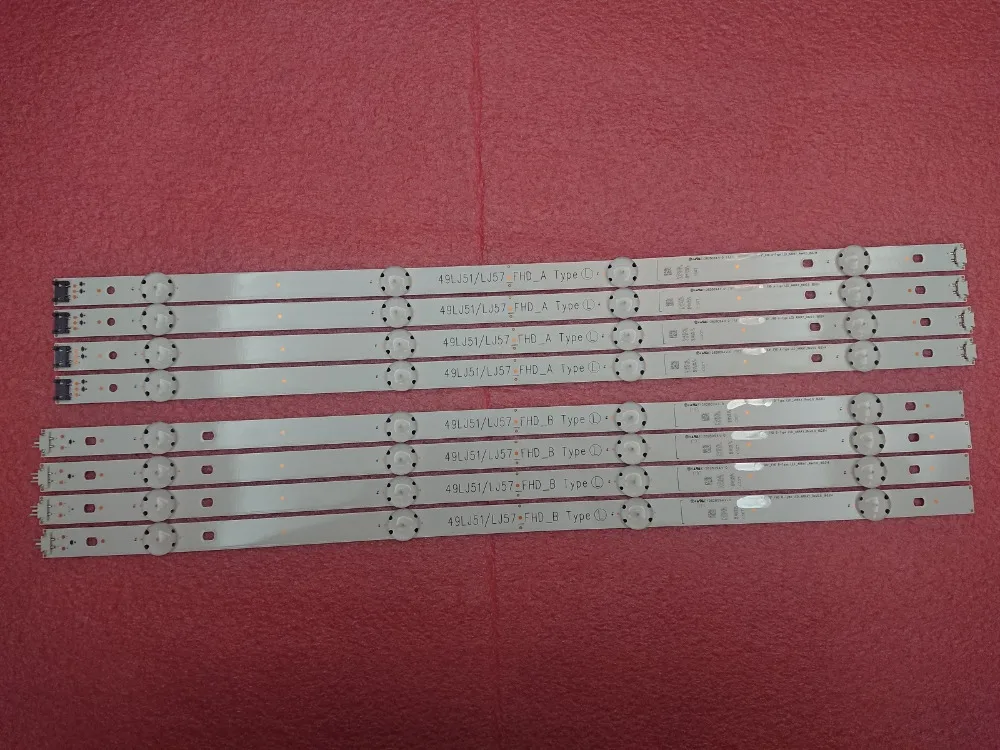 

New 5set=40pcs LED strip for LG 49LH590V HC490DUN 49LH5700 49LJ51/LJ57_FHD_A B Type LG innotek 17Y 49_FHD A B EAU63673013