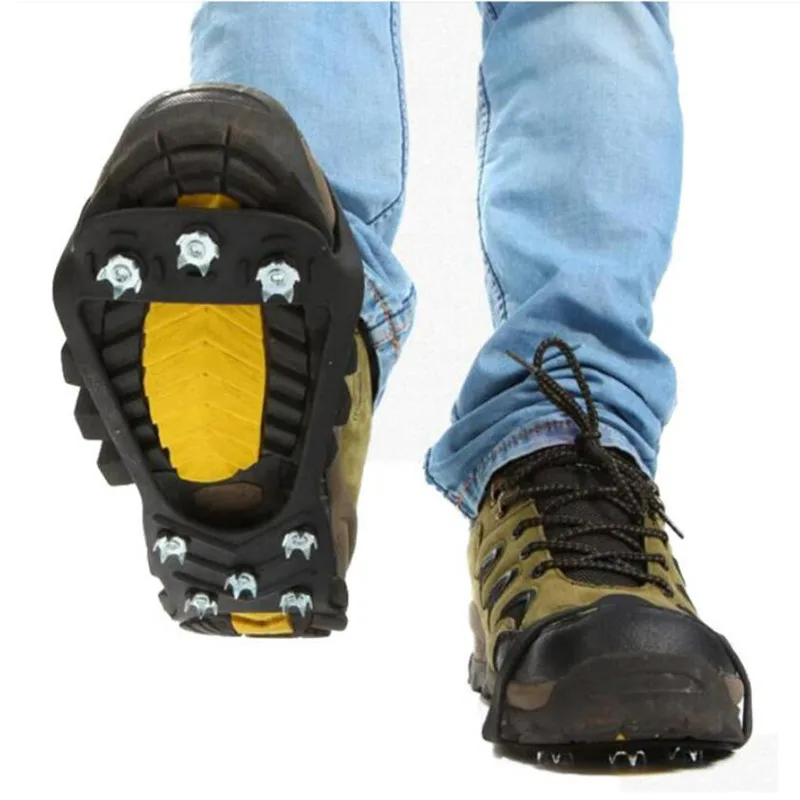 climbing crampons ice gripper spike 1 Pair Professional Climbing Crampons 8 Studs Anti-Skid Ice Snow Camping Walking Shoes Spike Grip Winter Outdoor Equipment