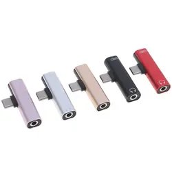 2 в 1 Тип C аудио адаптер мини тип-c до 3,5 мм Джек конвертер USB-C зарядный адаптер кабель для samsung Xiaomi huawei