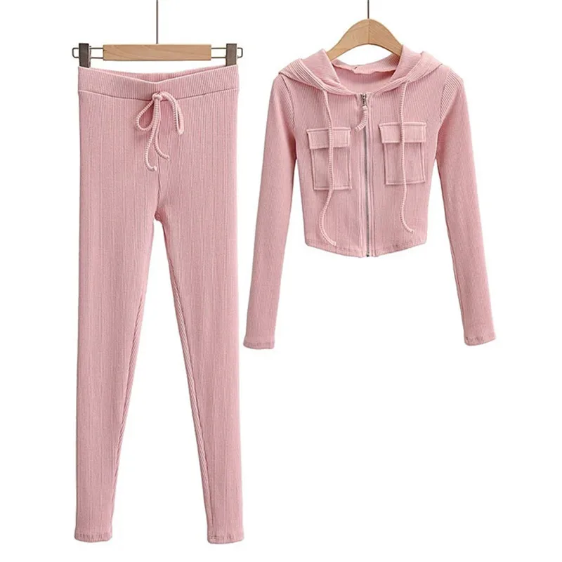 

2-Piece Sets for Women, Long Sweatpants, Elastic Tracksuit, Casual Sports Suits, Autumn Fashion