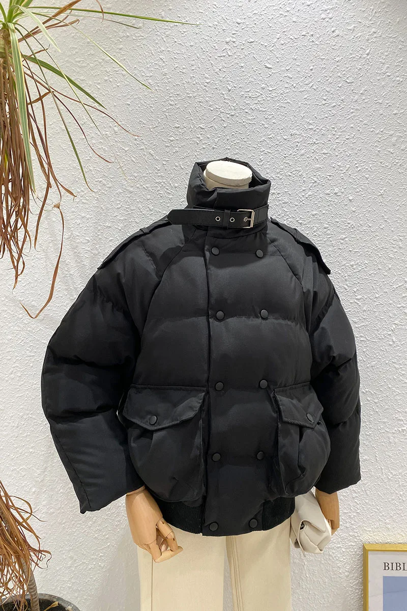 Mooirue зимняя Уличная Повседневная парка водолазка с хлопковой подкладкой винтажная уличная одежда Harajuku корейский стиль теплые куртки