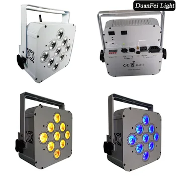 

4pcs DMX Wireless LED Par battery Power 9x15w Par LED RGBWA dmx led uplight fixtures flat par