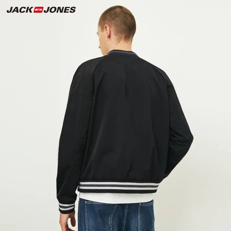JackJones Осенняя мужская легкая Повседневная бейсбольная куртка с длинным рукавом и воротником, мужская одежда 218321539