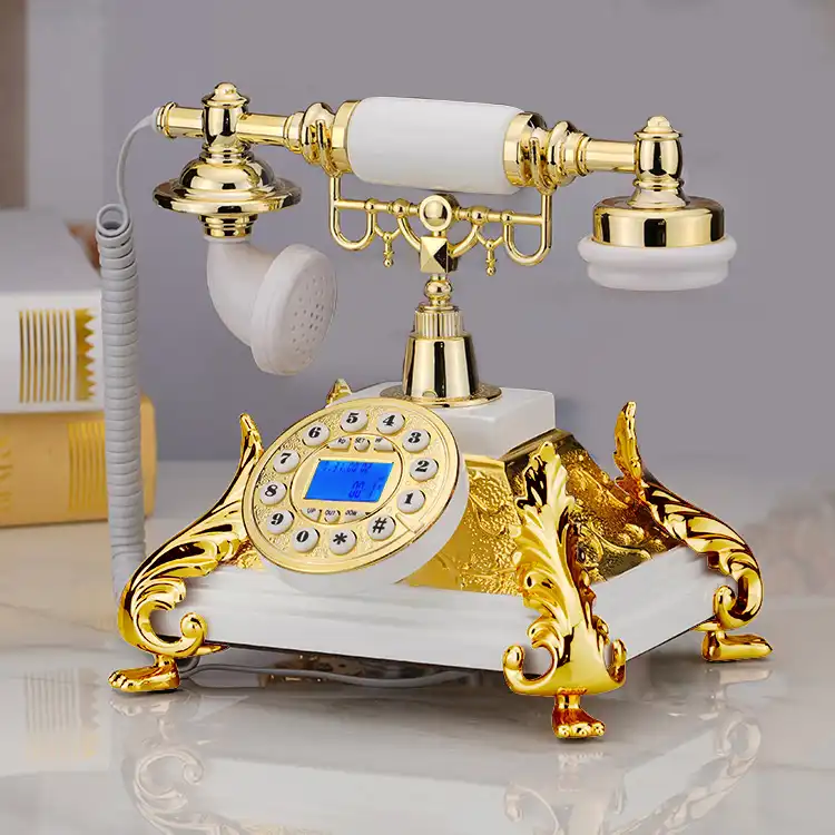 هاتف أرضي من الراتينج العتيق لكبار السن هاتف ثابت مربع عتيق للمنزل والمكتب ريترو بريطاني أبيض وأحمر معرف المتصل بالفنادق-Aliexpress
