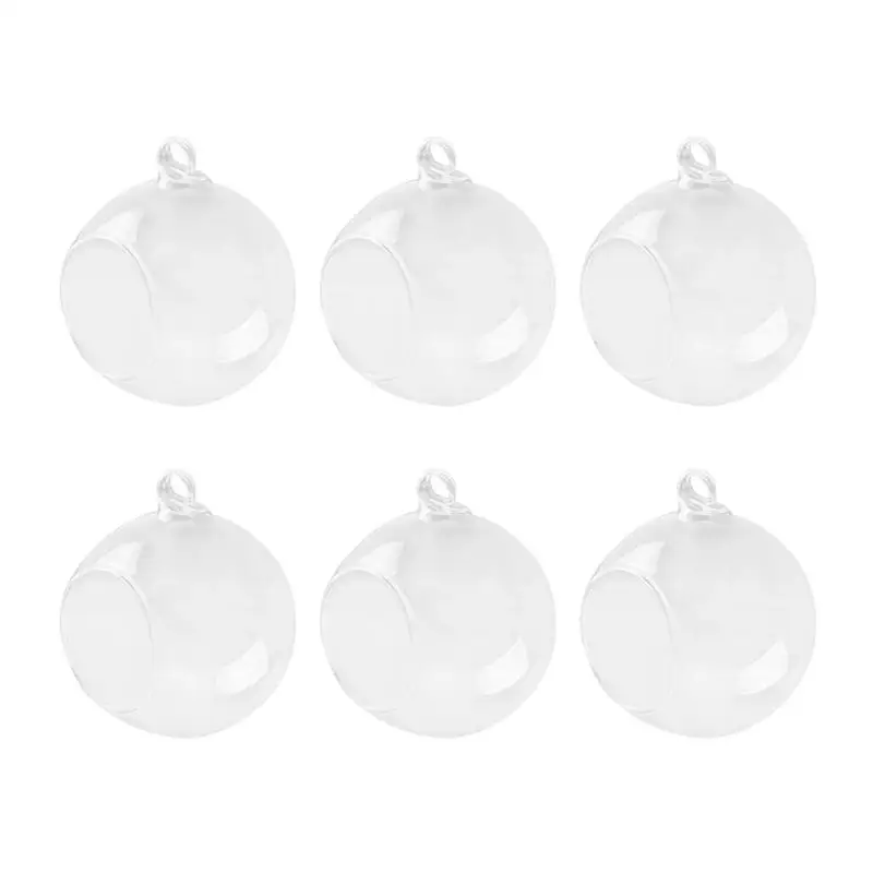 

6 Pcs Clear Ball Shaped Hanging Glass Vases Ball Shape Flower Plants Terrarium Vase Containers Landscape DIY Wedding Home Decor