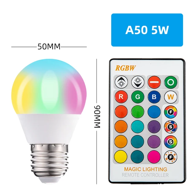 RGB Lamp Bulb LED RGBW  5W/7W/10W/15W/20W Remote Control   Colorful  Changing Home Decorative  Atmosphere  Lamp Bulb 5W