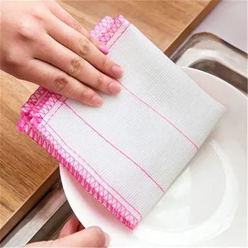 

5Pcs 8 layerWood Fiber Cleaning Cloths Anti-bacterial Highly Absorbent Oil Free Rag Dish Washing Kitchen Scouring Pad Dishcloth