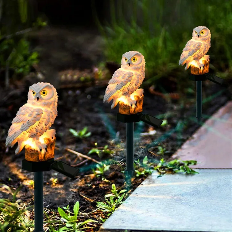 Owl Animal Ornament Solar LED Lawn Lamp for Outdoor Yard Garden Lighting Decor 