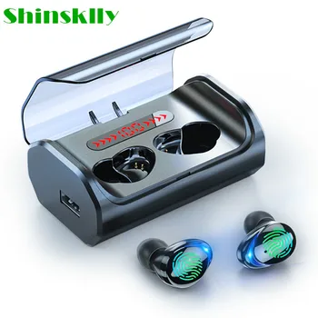 

T8 Bluetooth 5.0 Earphone Touch Control Wireless Headphons HD Stereo Waterproof Headset with 2500 mAh LED Display Charging Box