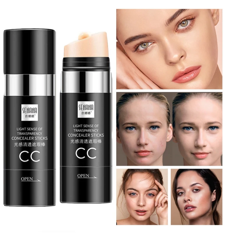 

Female Foundation Cream Oil-control Concealer Matte Base BB Cushion Face Full Coverage Professional Make Up CC Stick Y1