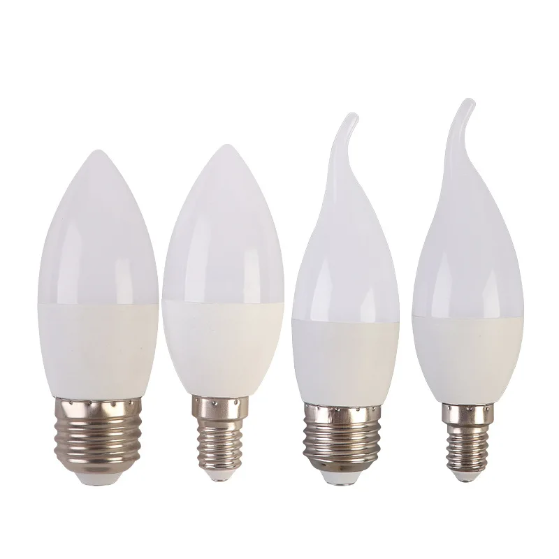 1Pcs E14 E27 LED Candle bulb AC 220V led light chandelier lamp Candle