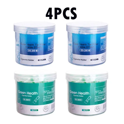 2PCS Blue 2PCS Green 100 шт./компл. одноразовый фильтр для курения держатель Контейнер для очистки сигарет фильтры Уменьшить Tar фильтрации трубы курительные аксессуары - Цвет: 2PCS Blue 2PCS Green