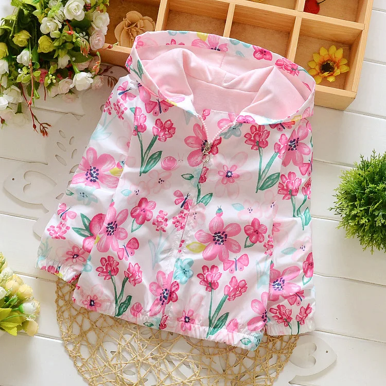 

2019 Spring And Autumn New Style Kids' Overcoat Girls Long-sleeved Coat Korean-style Small CHILDREN'S Hooded Windcheater