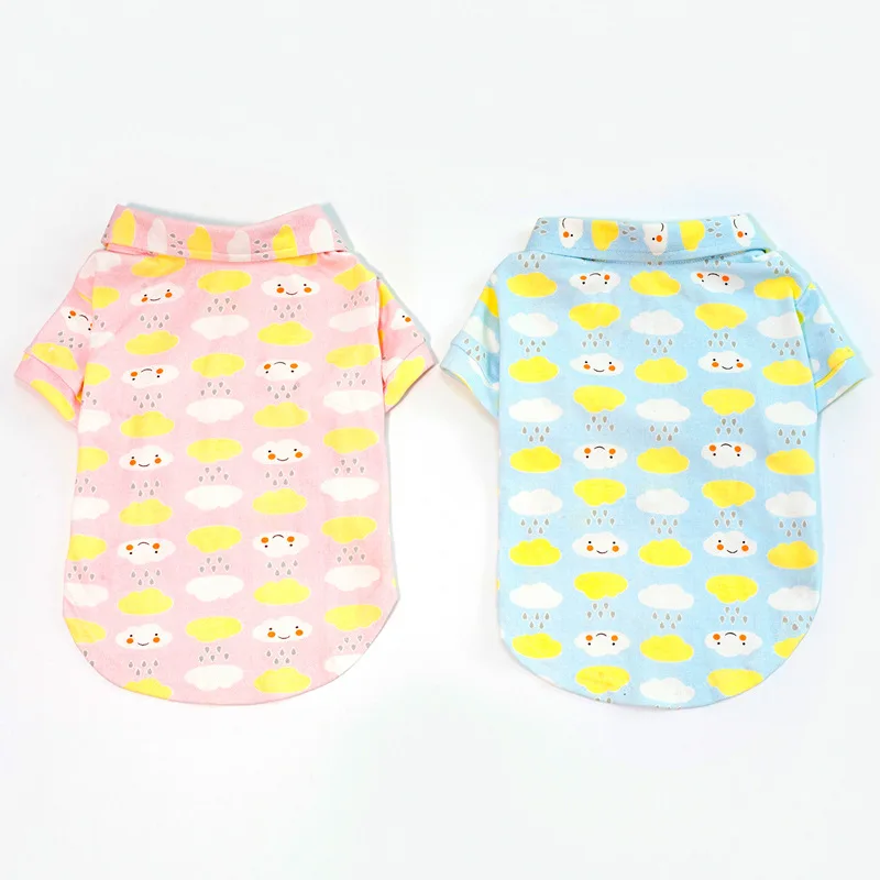 French Bulldog Cartoon Summer POLO Shirt T-shirt Vest Coat Pet Dog Clothes Small Medium Dogs Teddy Chihuahua Pug Sweater KLC16