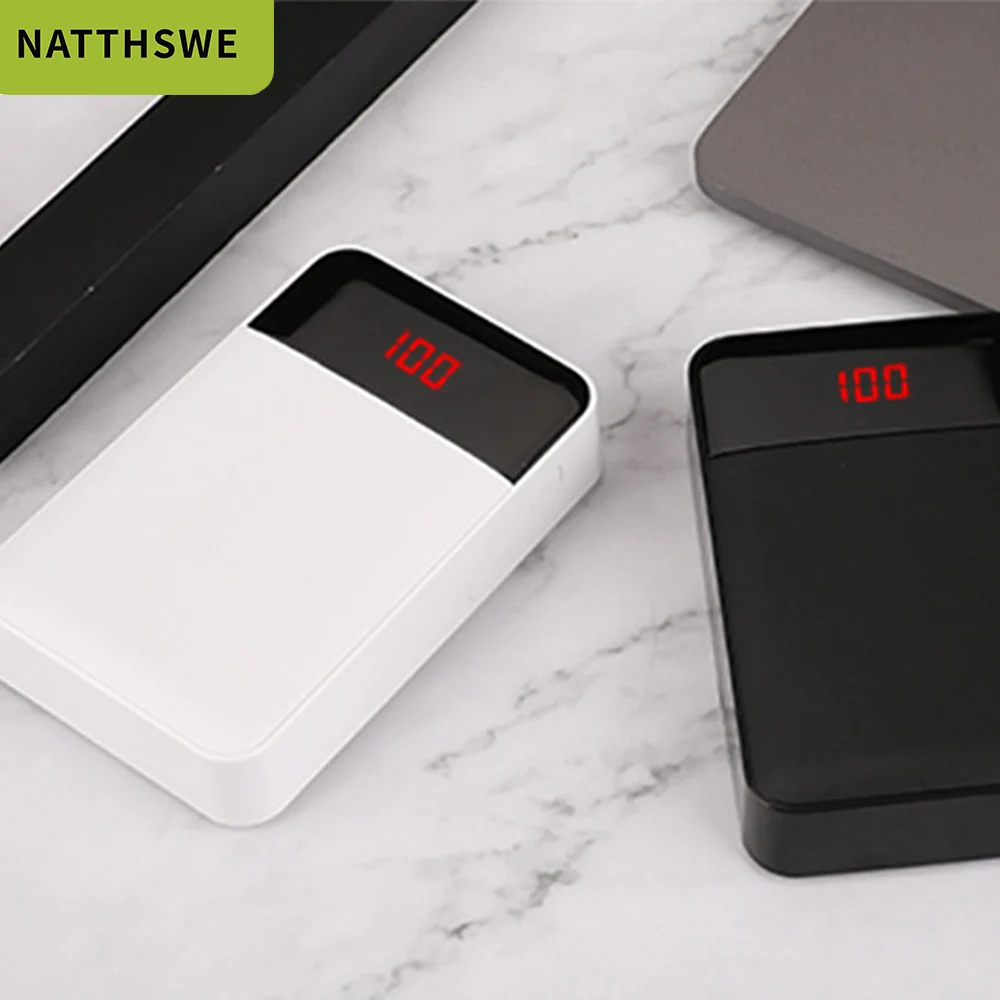 NATTHSWE mi ni 20000 мАч Внешний аккумулятор для iPhone 8 Xiaomi mi внешний аккумулятор зарядное устройство двойной Usb порт внешний аккумулятор