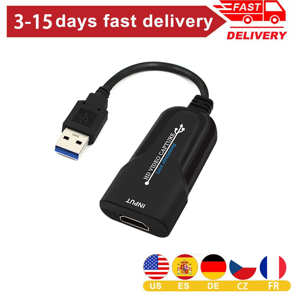 HDMI Карта видеозахвата USB 2 0 60 кадров в секунду 1080p игровая карта записи коробке