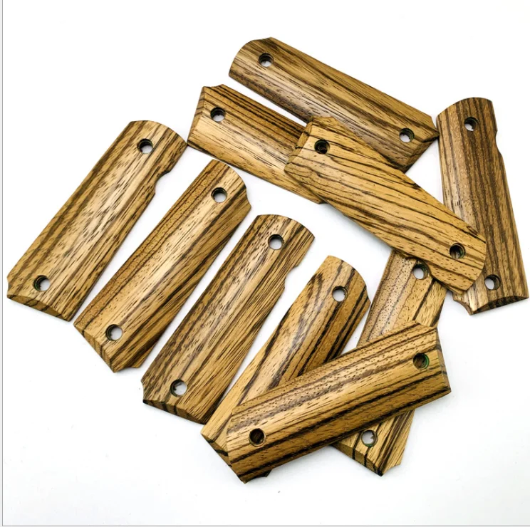 

TOtrait Colt 1911 Grips Handle Zebra wood Handle Full Size 1911 Accessories CNC Zebra wood Handle material