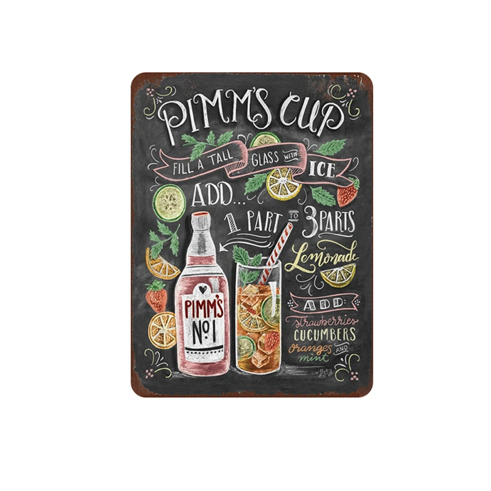 Барная открытая летняя пивная Ретро металлическая жестяная вывеска Mojito Martini CUBA