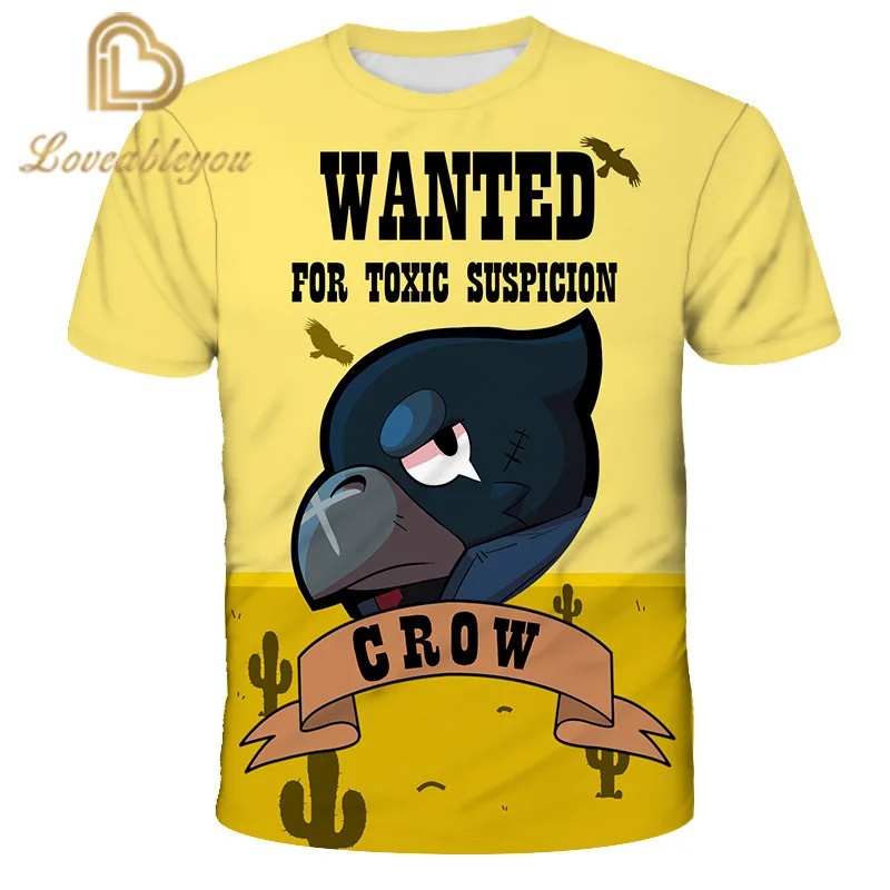

Summer Fashion Shooting Game Crow Cosplay Kids T Shirt 3D Print Game SpikeT Shirt Kids Boy Girl Short Sleeve Tshirts Tops