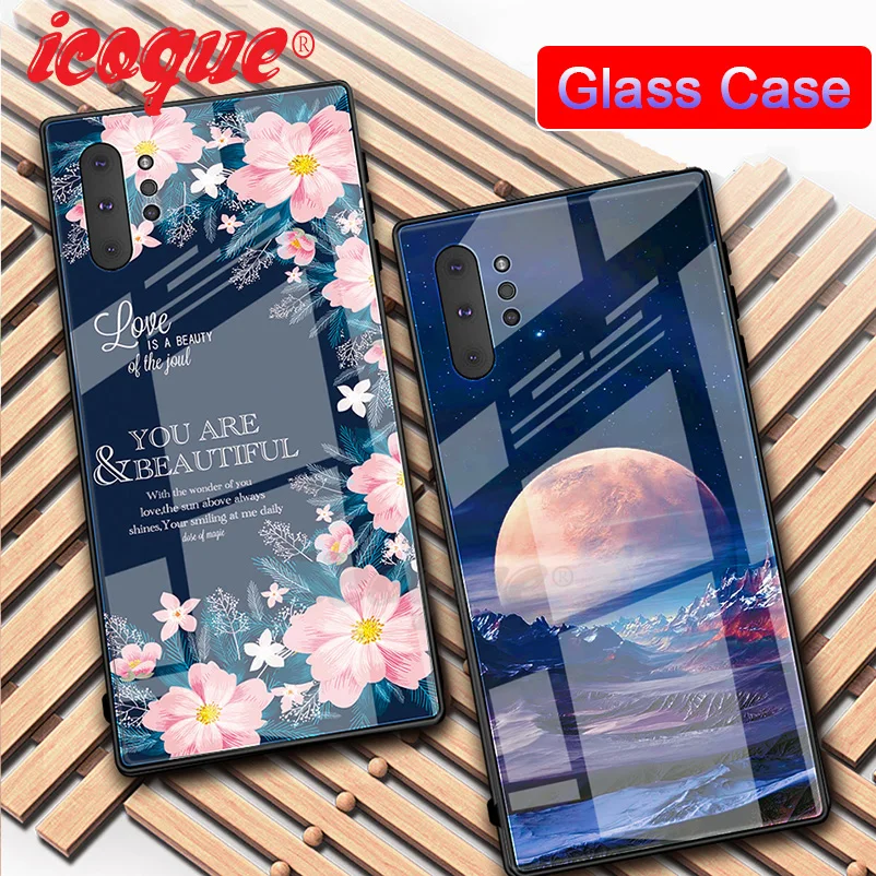 

Luxury Glass Case For Samsung Galaxy Note 10 Plus 9 8 Note10 Pro A50 A70 A50s A30s A30 A10 A7 2018 J4 S8 S9 S10 Plus Phone Cover