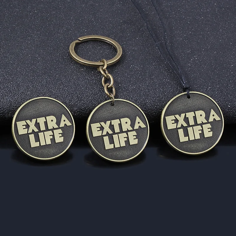 Midy Movie Ready Player One Coin Portachiavi Bitcoin Di Alta Qualità Extra Life Portachiavi In Metallo Cosplay Prop Moneta Commorgnativa Con Scatola
