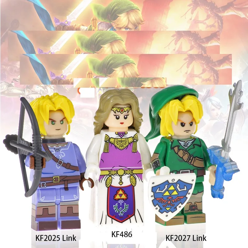 

Single Sales The Famous Game Princess Plastics Link Building Blocks Figures Bricks Toys For Children KF2025 KF2027 KF486