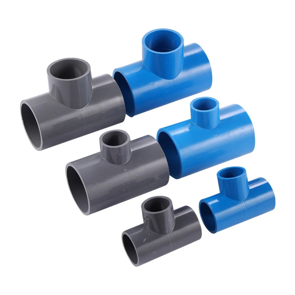 Blue PVC Pressure Pipe Fittings Reducing Tee Adhesive Fittings 20/25/32-160mm