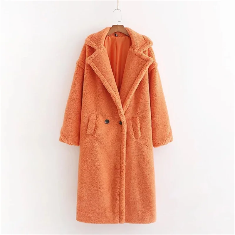 Orange Зимнее женское пальто, новая мода, женские пальто из овчины, теплая верхняя одежда для холодной погоды, 12 цветов, одежда - Цвет: Orange