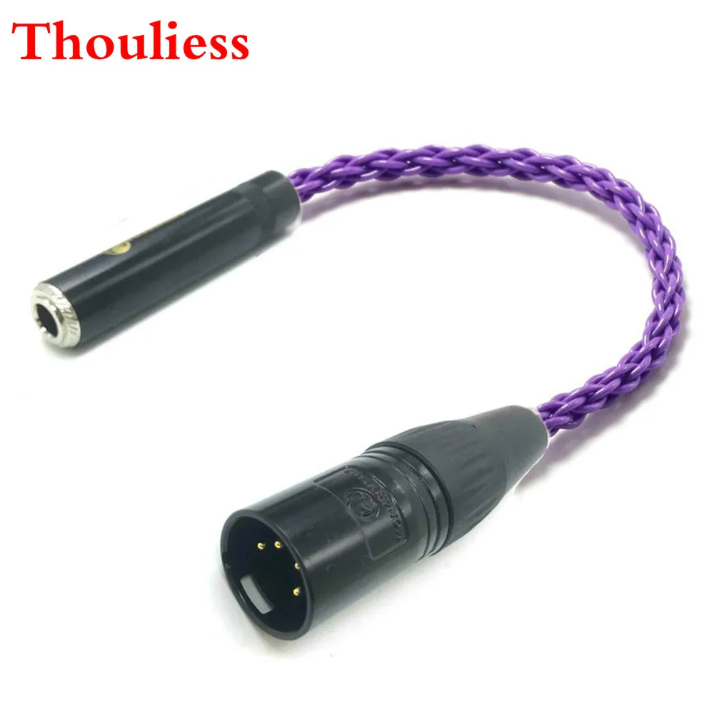 

Thouliess HIFI 4-Pin XLR Male Balanced to 6.35mm 1/4 Female Single Crystal Coppe Silver Plated Audio Adapter Cable 6.35mm to XLR