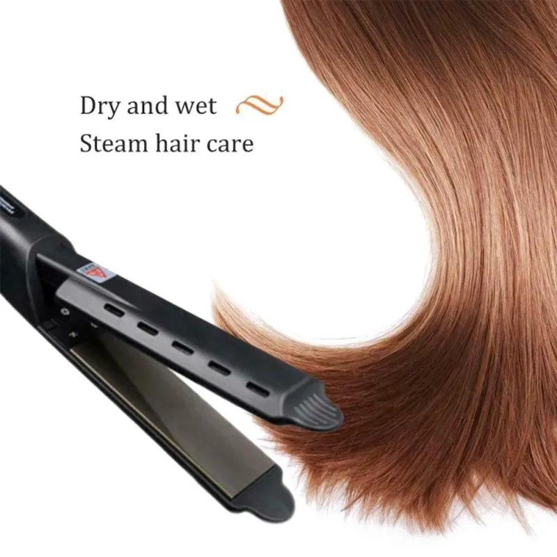 Паровые утюжки для выпрямления волос функция Плоские керамические волосы инструмент для выпрямления для укладки женских волос инструмент сухого и влажного двойного использования