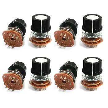 

uxcell 8Pcs 6mm Knurled Shaft 10Pin Rotary Switch Potentiometer 2-Pole 4-Position 2P4T