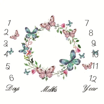 

Flower Printed Baby Milestone Blankets Muslin Swaddle Wrap Soft Blanket Newborn Bathing Towels Infant Photography Props Cloth