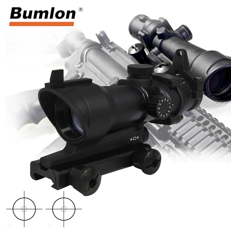 5 Level Control Red Dot Hunting Scope ACOG 1X32 Green Sight Optical Rifle Scopes With 20mm Rail for Airsoft RL5-0053 | Спорт и