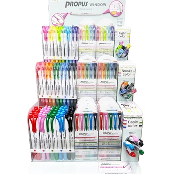 

Japan UNI Highlighter PUS-103T Window Double-headed Highlighter PROPUS Handbook 5 Color Set Marker Pen