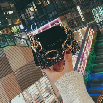 

High Sense Women's Bag 2019 New Korean Trendy Shoulder Bag Fashion Simple Chain Personality Messenger Bag