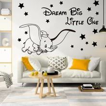 Мультфильм неотразимые густые Малыш Fly слон Дамбо звезда стены наклейка детская комната Дамбо животных великолепное предложение настенные Стикеры LW240