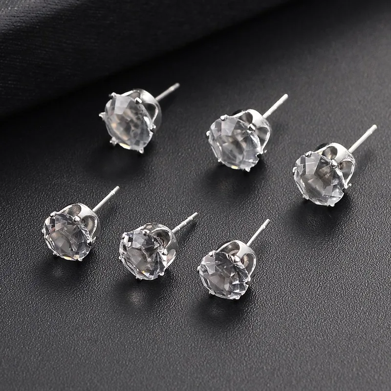 Stud Earrings 12 Pair/Pack AAA CZ Shiny Wedding Stud Earrings Set Women Men Crystal Jewelry Accessories Earing Oorbellen