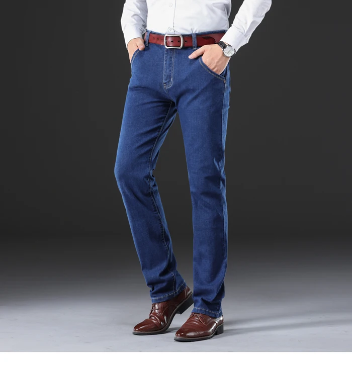Бренд VROKINO 2019 осень и зима новый стиль Бизнес Повседневный стрейч тонкие джинсы мужские модные классические брюки два дополнительных
