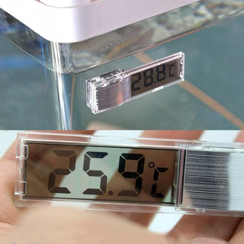Plastic Metal 3D Digital Electronic Aquarium Thermometer Fish Tank Temp Meter Gold Silver Induction Type Fish Tank Thermometer